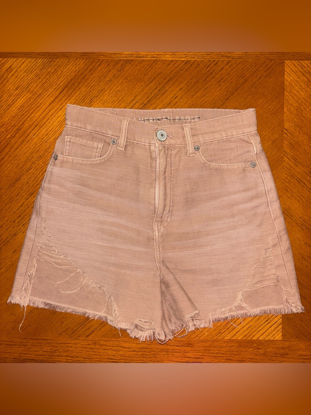 American Eagle Outfitters Light Brown Cotton Jean Shorts - Size 0